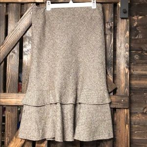 GAP brown and white tweed skirt